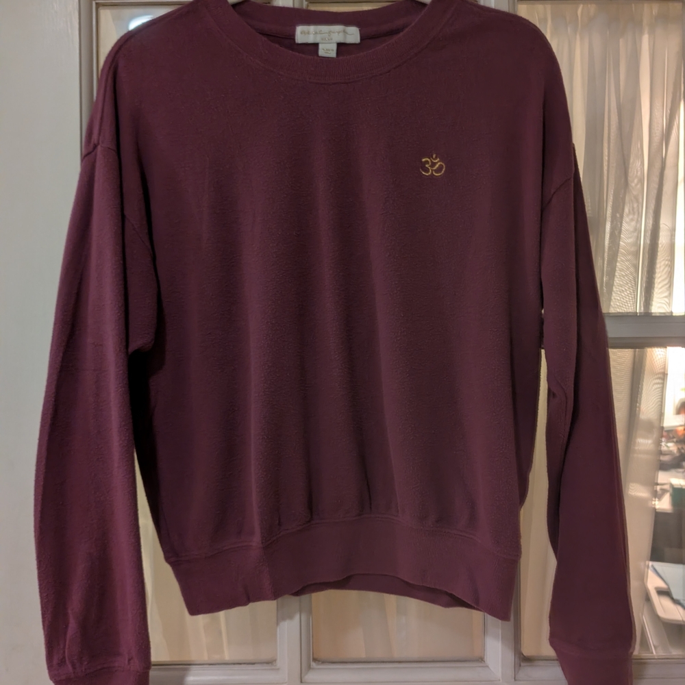 Spiritual Gangster Maroon Sweater with Gold Detail